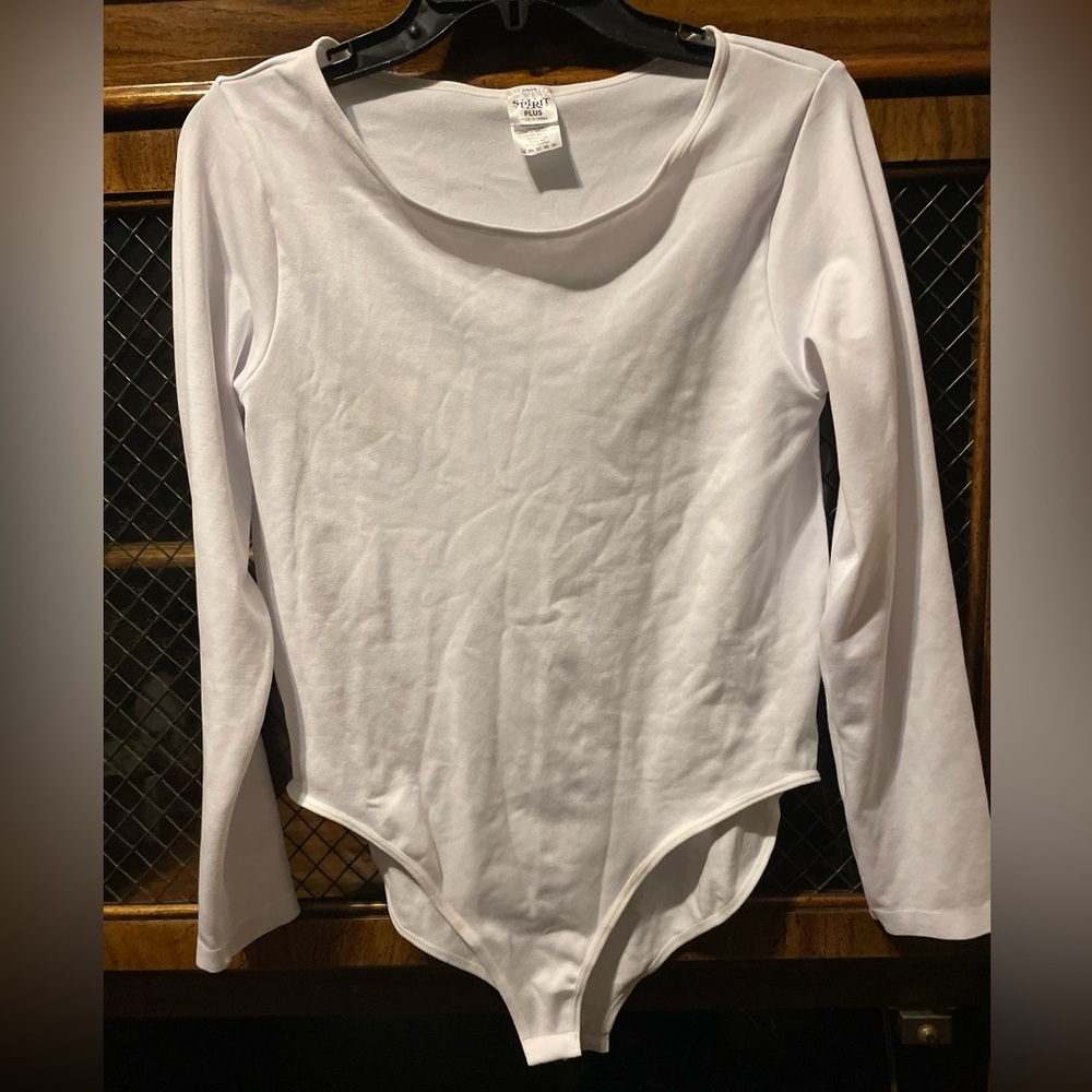 Spirit Plus White Long Sleeve Bodysuit